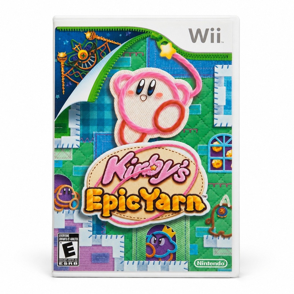 Nintendo Kirby's Epic Yarn Wii Game 2010 Kids Retro Gaming Excellent CIB
